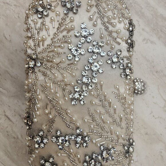 Womens Clutch Bag Pearl Clutch Purse Handbag Embroidery Evening Bag Bag Shoulder - Picture 4 of 8